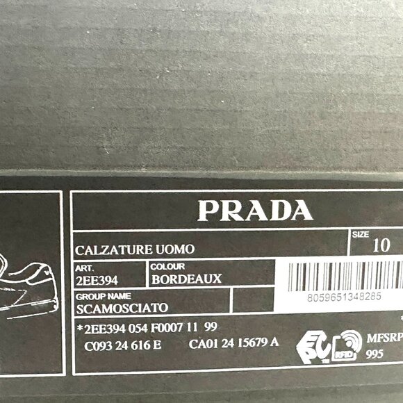 PRADA Mens Lane Triangle Logo T Toe Suede Lace Up Low Top Sneakers Shoes main image 4